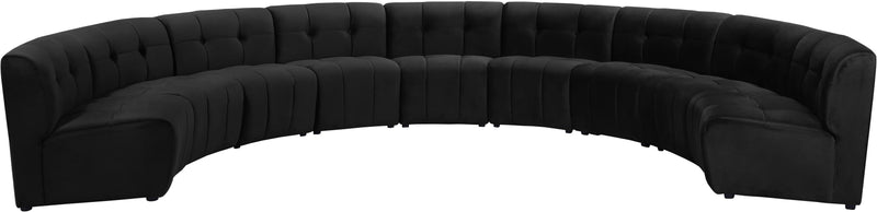 Limitless Black Velvet 9pc. Modular Sectional