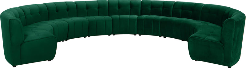 Limitless Green Velvet 11pc. Modular Sectional