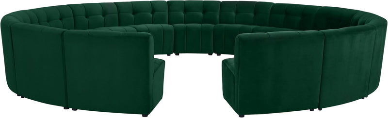 Limitless Green Velvet 15pc. Modular Sectional