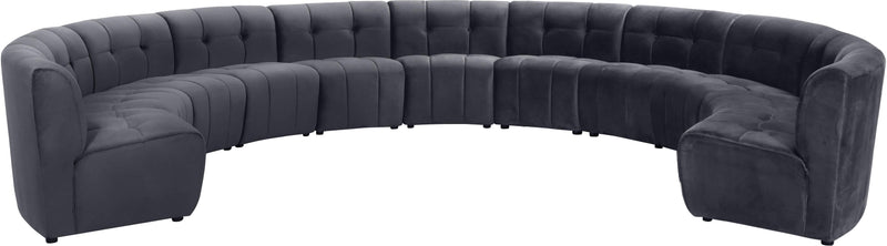 Limitless Grey Velvet 11pc. Modular Sectional