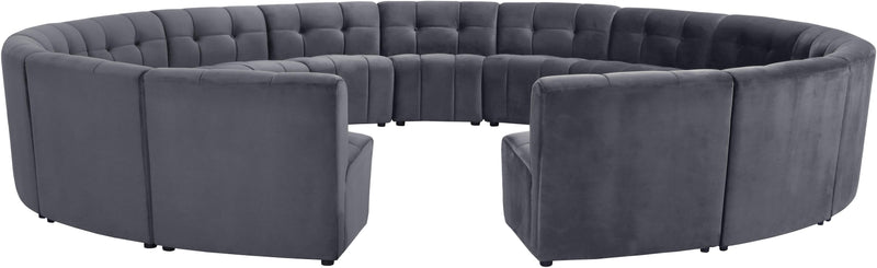 Limitless Grey Velvet 15pc. Modular Sectional