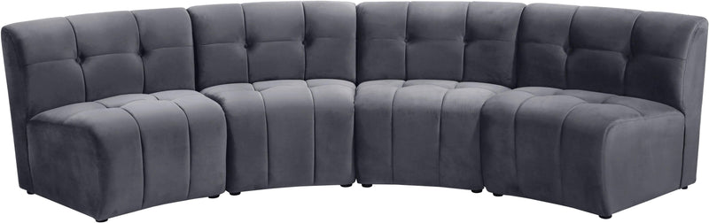 Limitless Grey Velvet 4pc. Modular Sectional