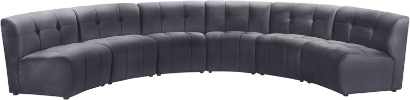Limitless Grey Velvet 6pc. Modular Sectional