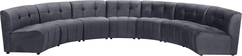 Limitless Grey Velvet 7pc. Modular Sectional