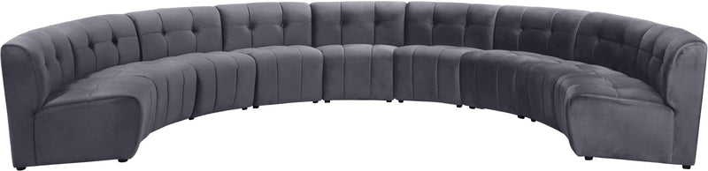 Limitless Grey Velvet 9pc. Modular Sectional