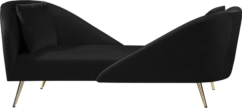 Nolan Black Velvet Chaise