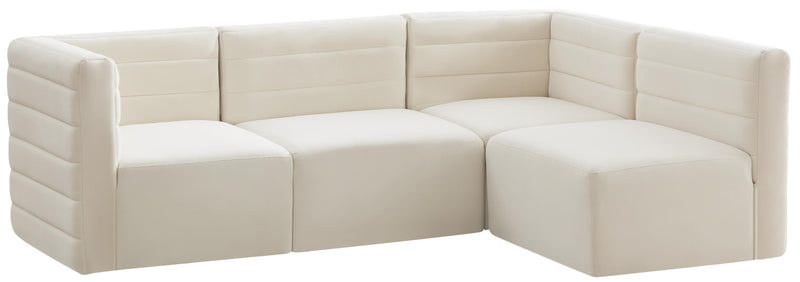 Quincy Cream Velvet Modular Sectional