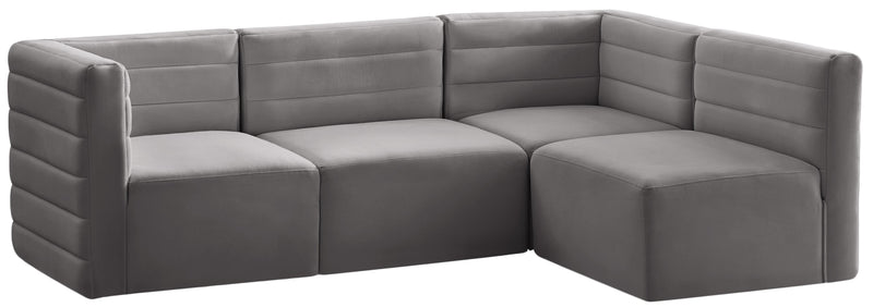 Quincy Grey Velvet Modular Sectional