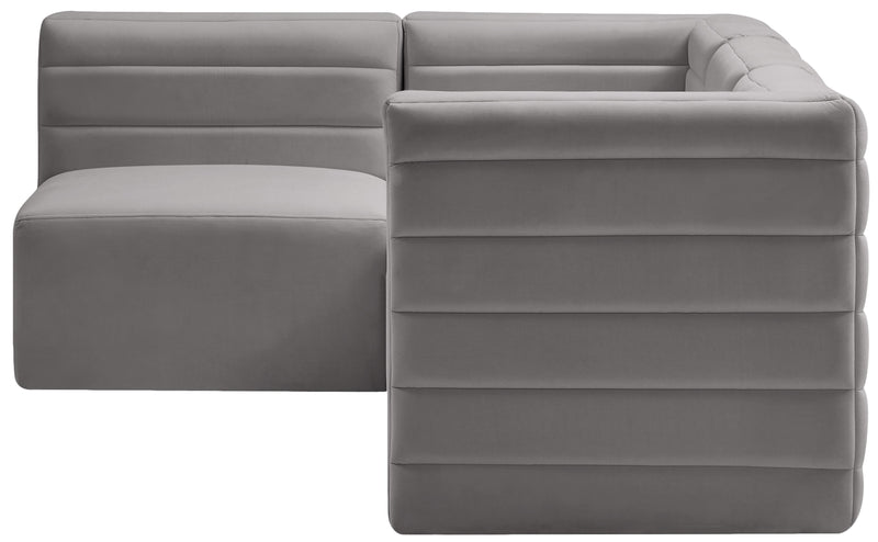 Quincy Grey Velvet Modular Sectional