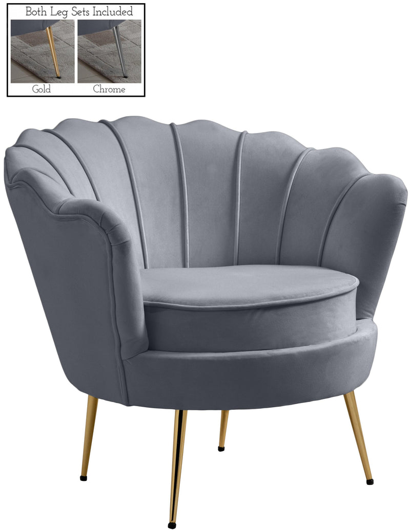 Gardenia Grey Velvet Chair