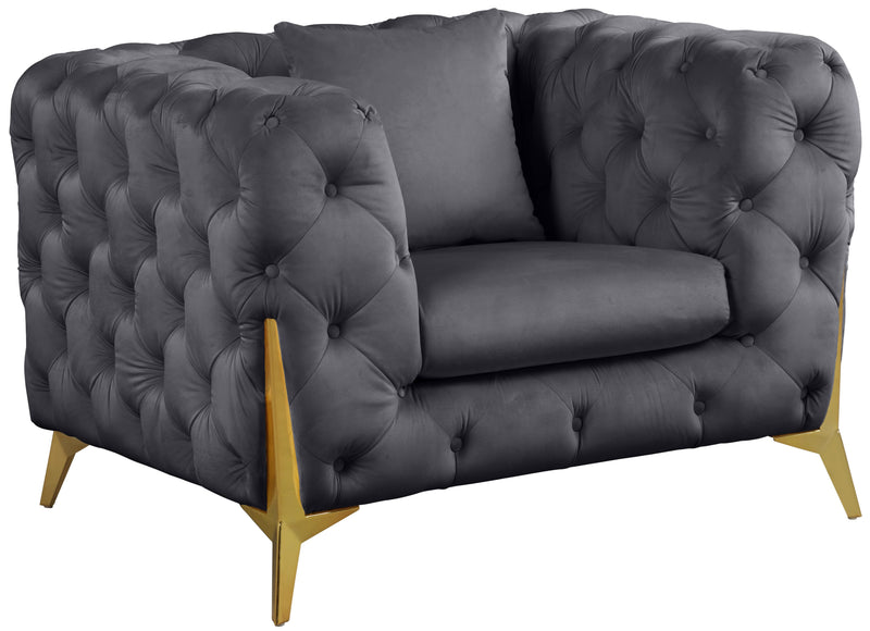 Kingdom Grey Velvet Chair