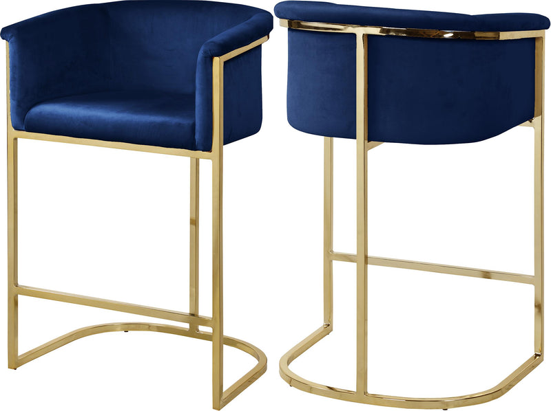 Donatella Navy Velvet Stool