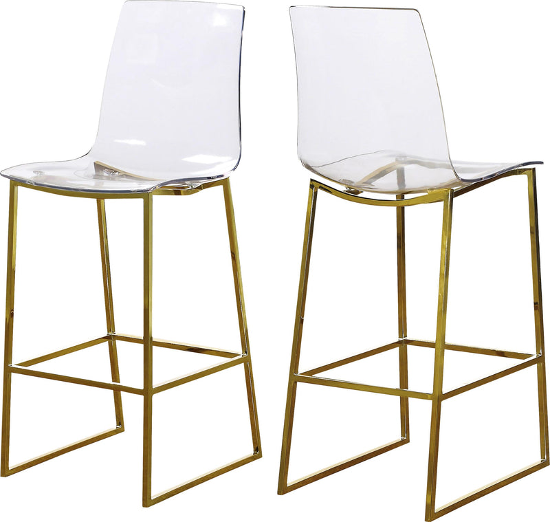 Lumen Gold Metal/Lucite Polycarbonate Stool