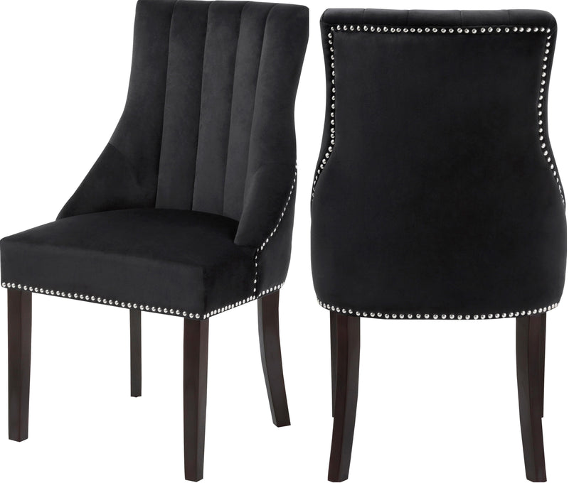 Oxford Black Velvet Dining Chair