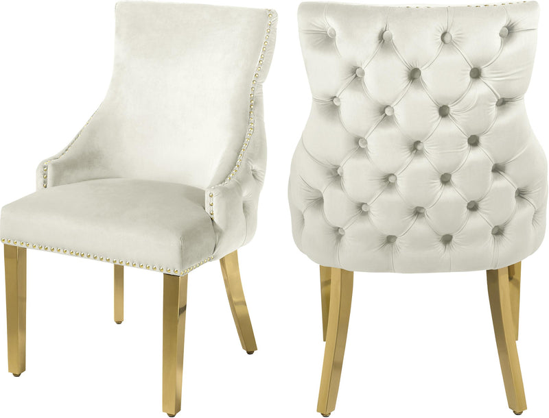 Tuft Cream Velvet Dining Chair