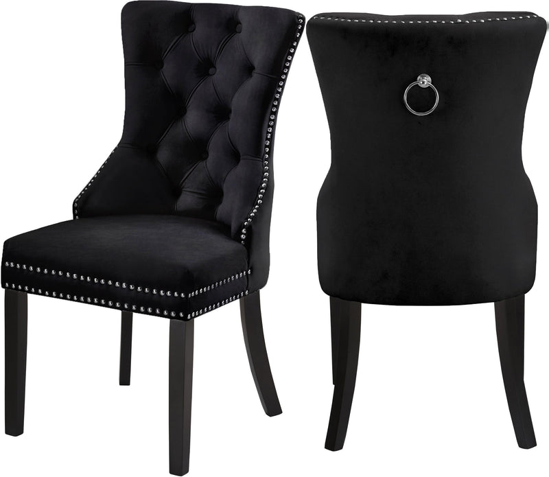 Nikki Black Velvet Dining Chair