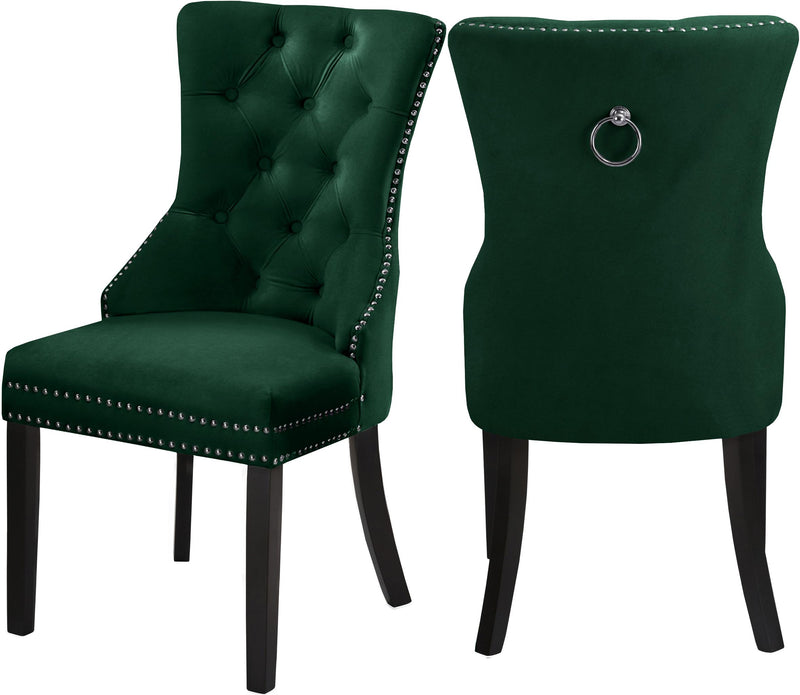 Nikki Green Velvet Dining Chair
