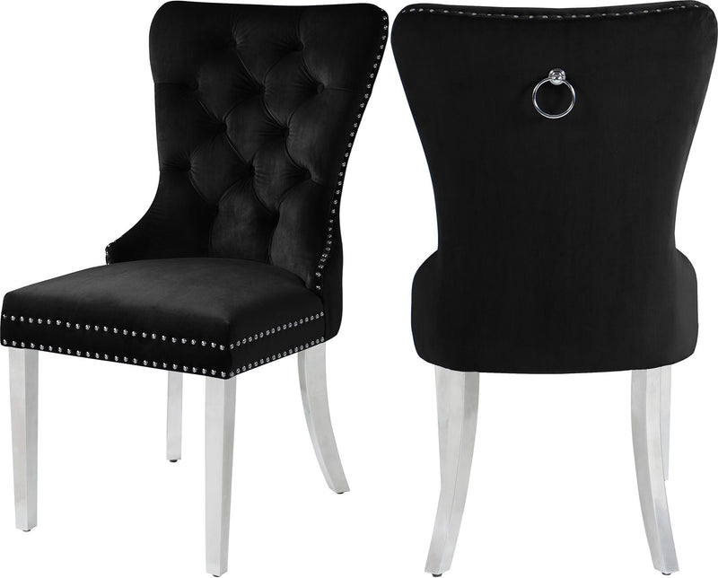 Carmen Black Velvet Dining Chair