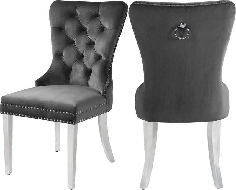 Carmen Grey Velvet Dining Chair