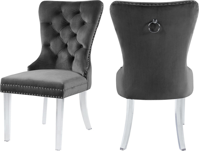 Miley Grey Velvet Dining Chair