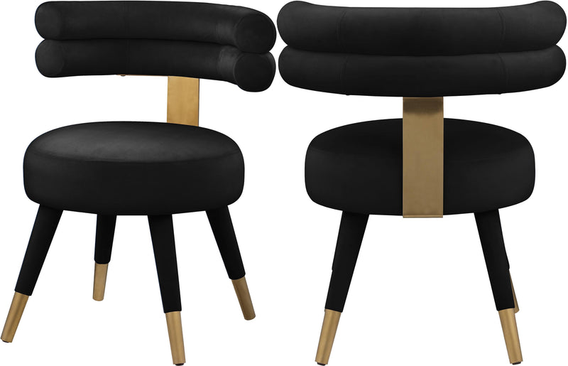 Fitzroy Black Velvet Dining Chair