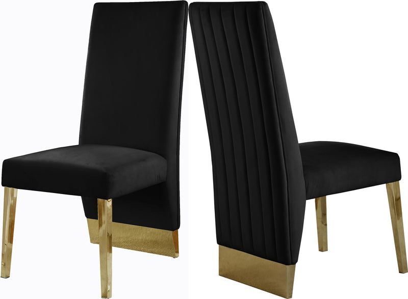 Porsha Black Velvet Dining Chair