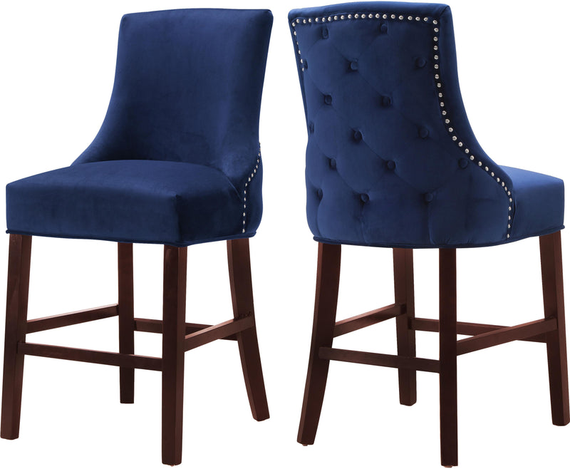 Hannah Navy Velvet Stool