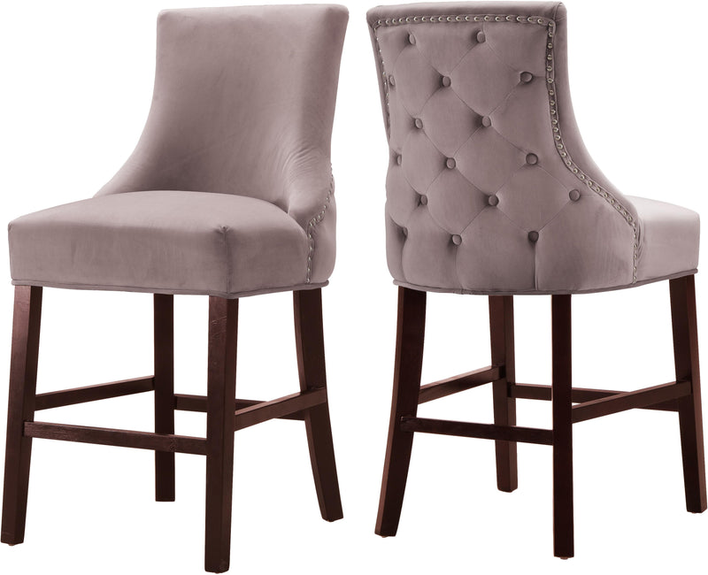 Hannah Pink Velvet Stool