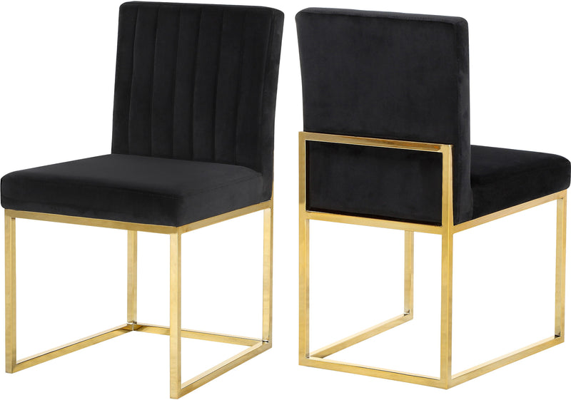 Giselle Black Velvet Dining Chair
