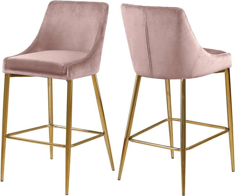 Karina Pink Velvet Stool
