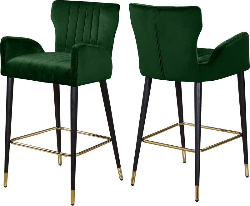 Luxe Green Velvet Stool