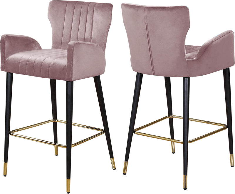 Luxe Pink Velvet Stool