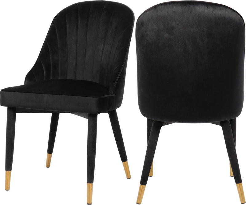 Belle Black Velvet Dining Chair