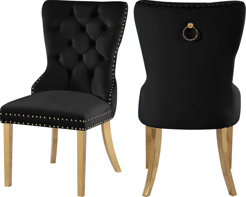 Carmen Black Velvet Dining Chairs (2)