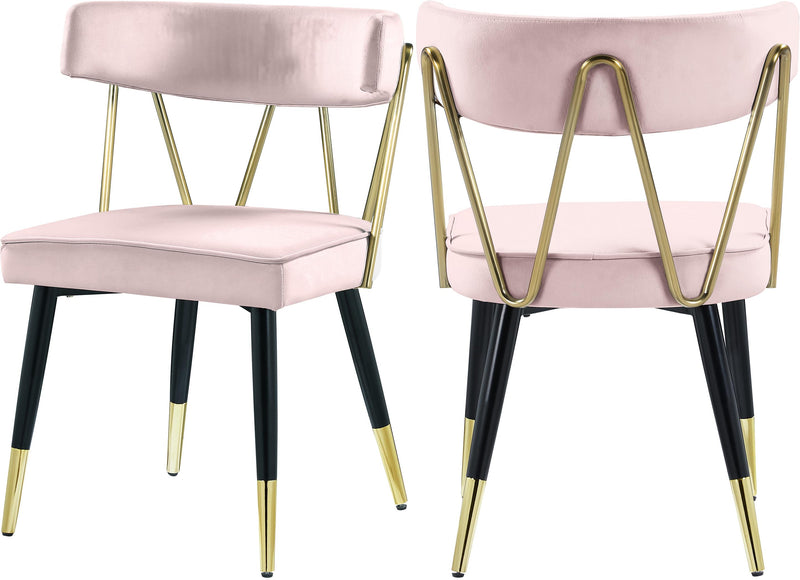 Rheingold Pink Velvet Dining Chair