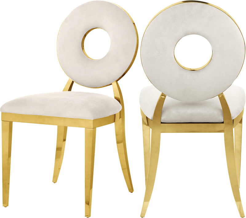 Carousel Cream Velvet Dining Chair