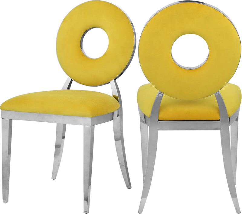 Carousel Yellow Velvet Dining Chair