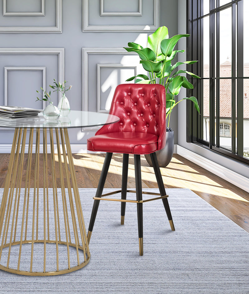 Portnoy Red Faux Leather Counter/Bar Stool