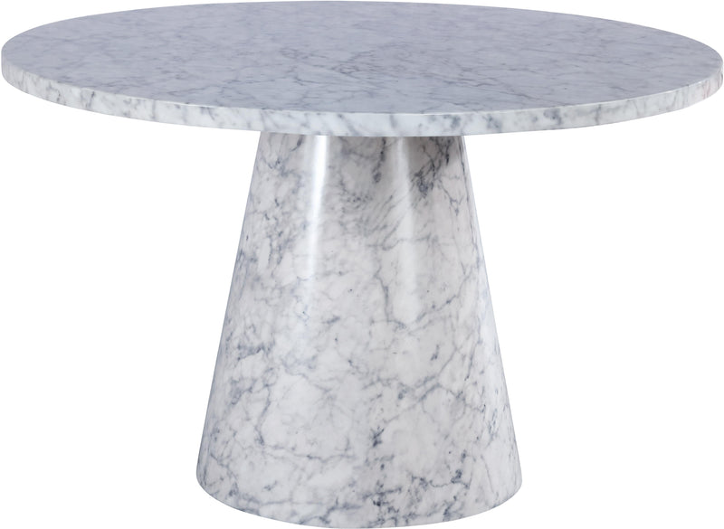 Omni White Faux Marble Dining Table