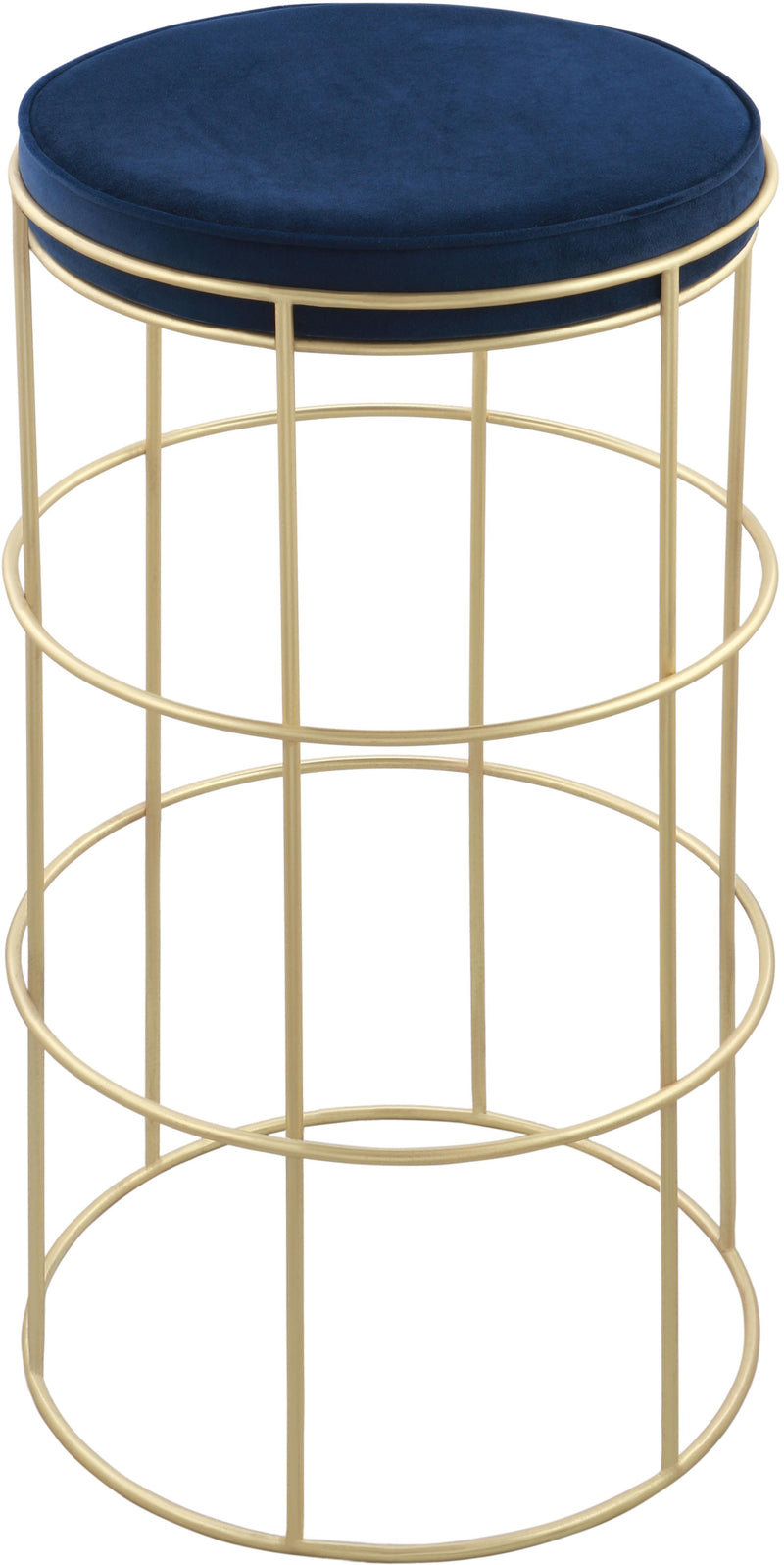 Rebar Navy Velvet Counter Stool
