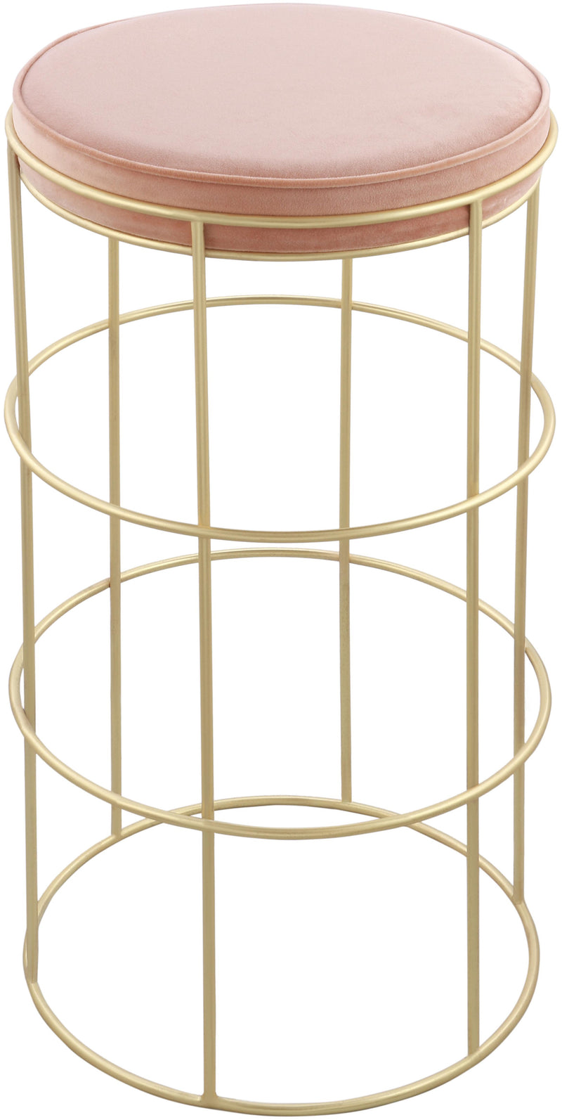 Rebar Pink Velvet Counter Stool