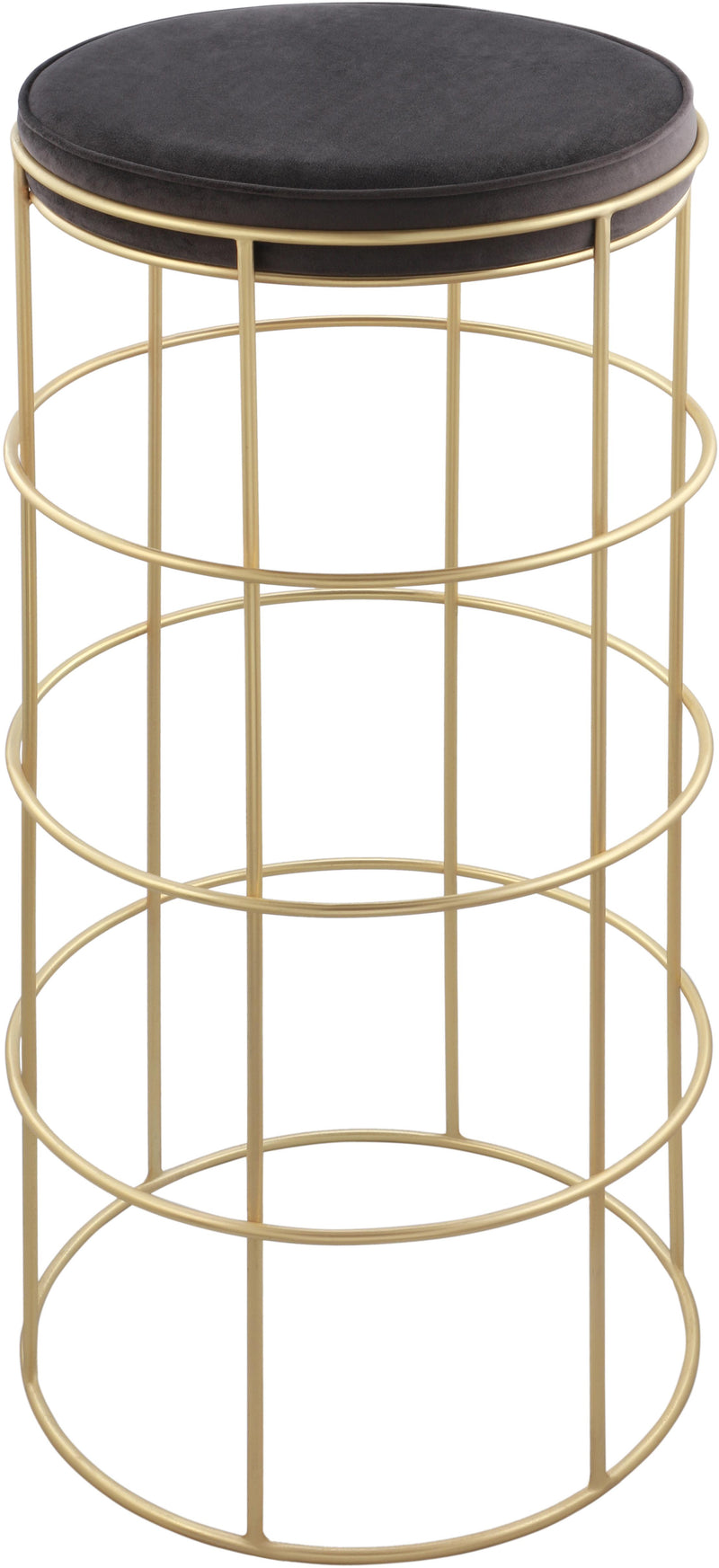 Rebar Grey Velvet Bar Stool