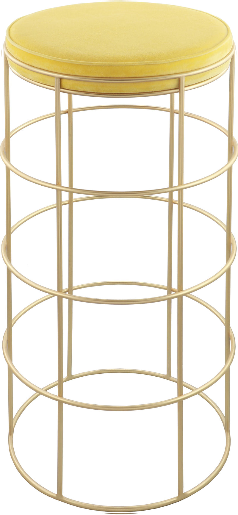 Rebar Yellow Velvet Bar Stool
