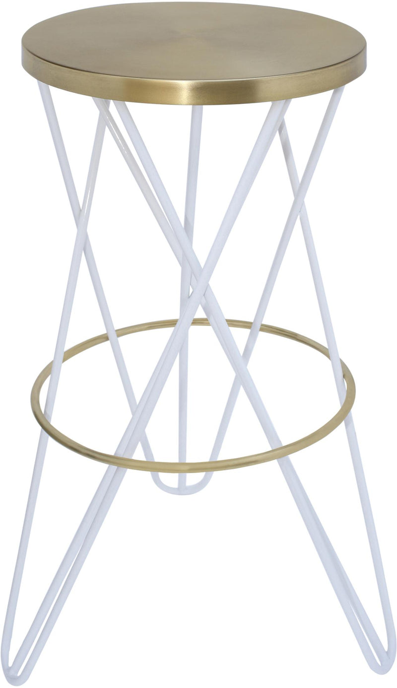 Mercury White / Gold Bar Stool