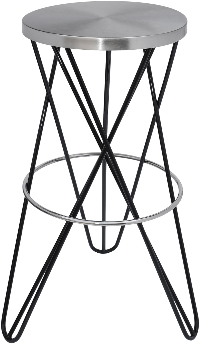 Mercury Black / Silver Bar Stool