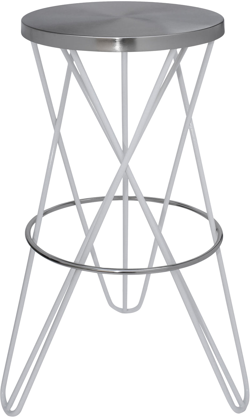 Mercury White / Silver Bar Stool