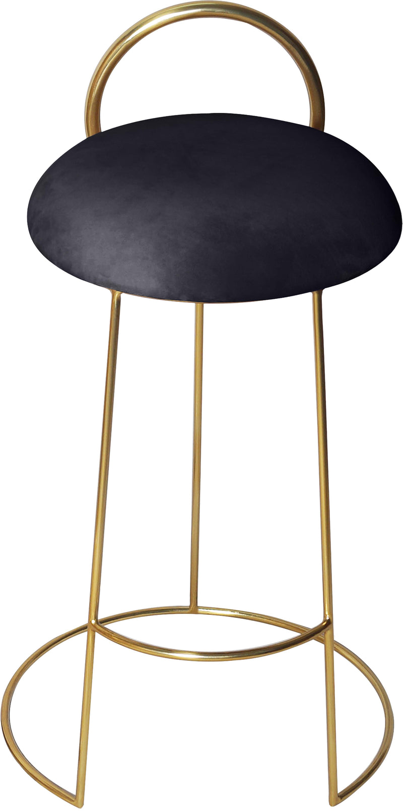 Ring Black Velvet Counter Stool