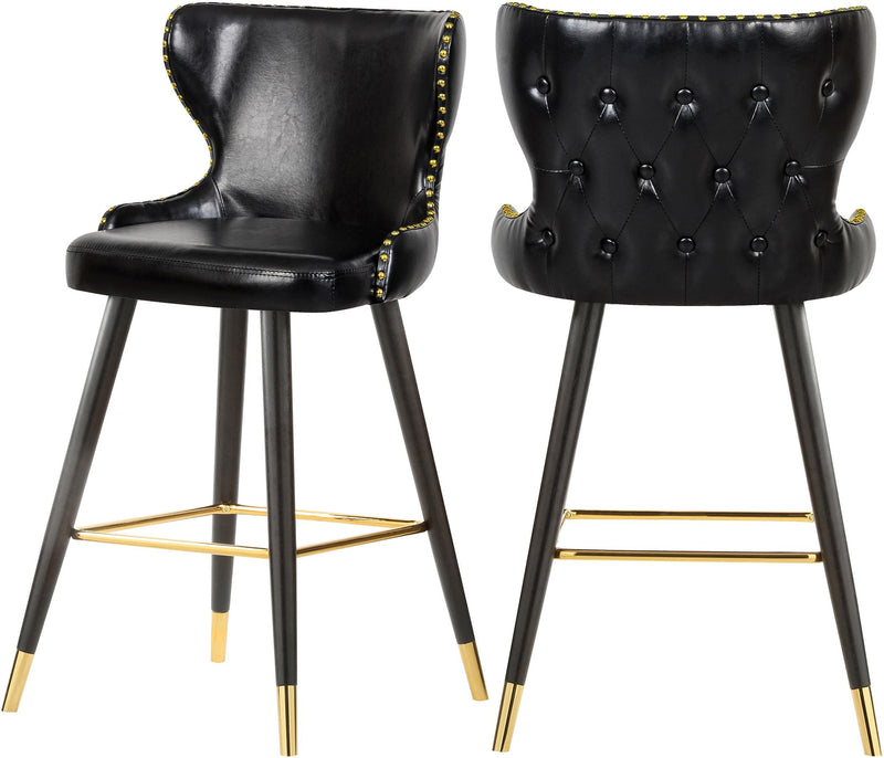 Hendrix Black Faux Leather Counter/Bar Stool