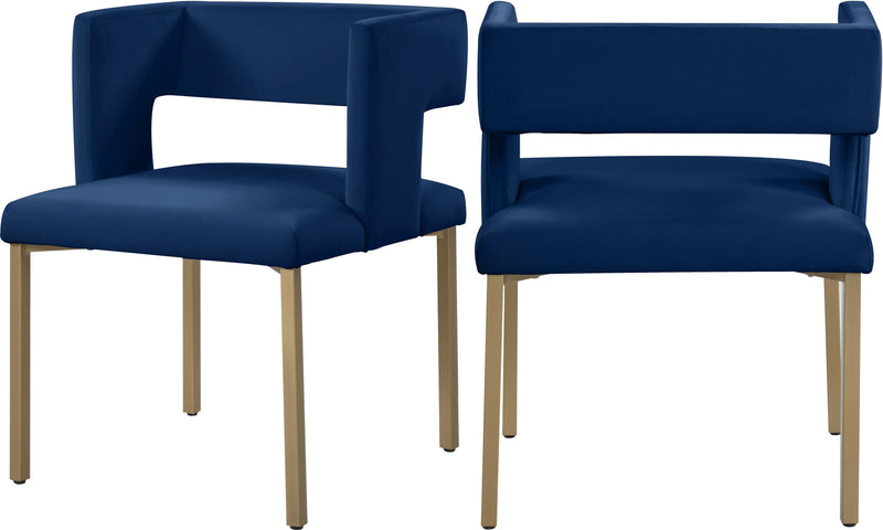 Caleb Navy Velvet Dining Chair