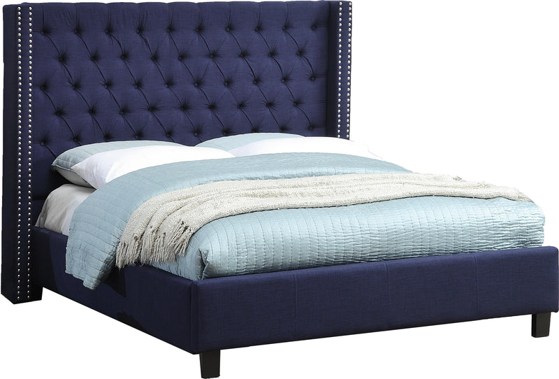 Ashton Navy Linen Full Bed